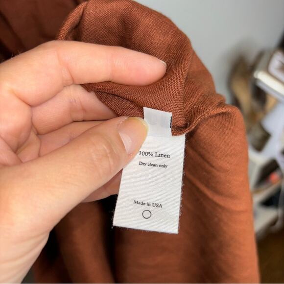 Shaina Mote Gia Linen Maxi Dress in Burnt Orange - Picture 9 of 10